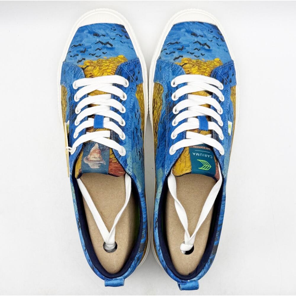 Cariuma X Van Gogh Womens VGM OCA Low Sneaker US 9 Blue Wheatfield Canvas NIB - Picture 11 of 14